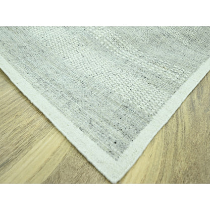 10'1"X13'9" Gray Wool Rug Distressed & Oxidized Grass Design Hand Knotted