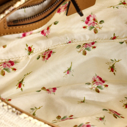 Gucci Gg Marmont Flap Bag Matelasse Raffia With Snakeskin Small