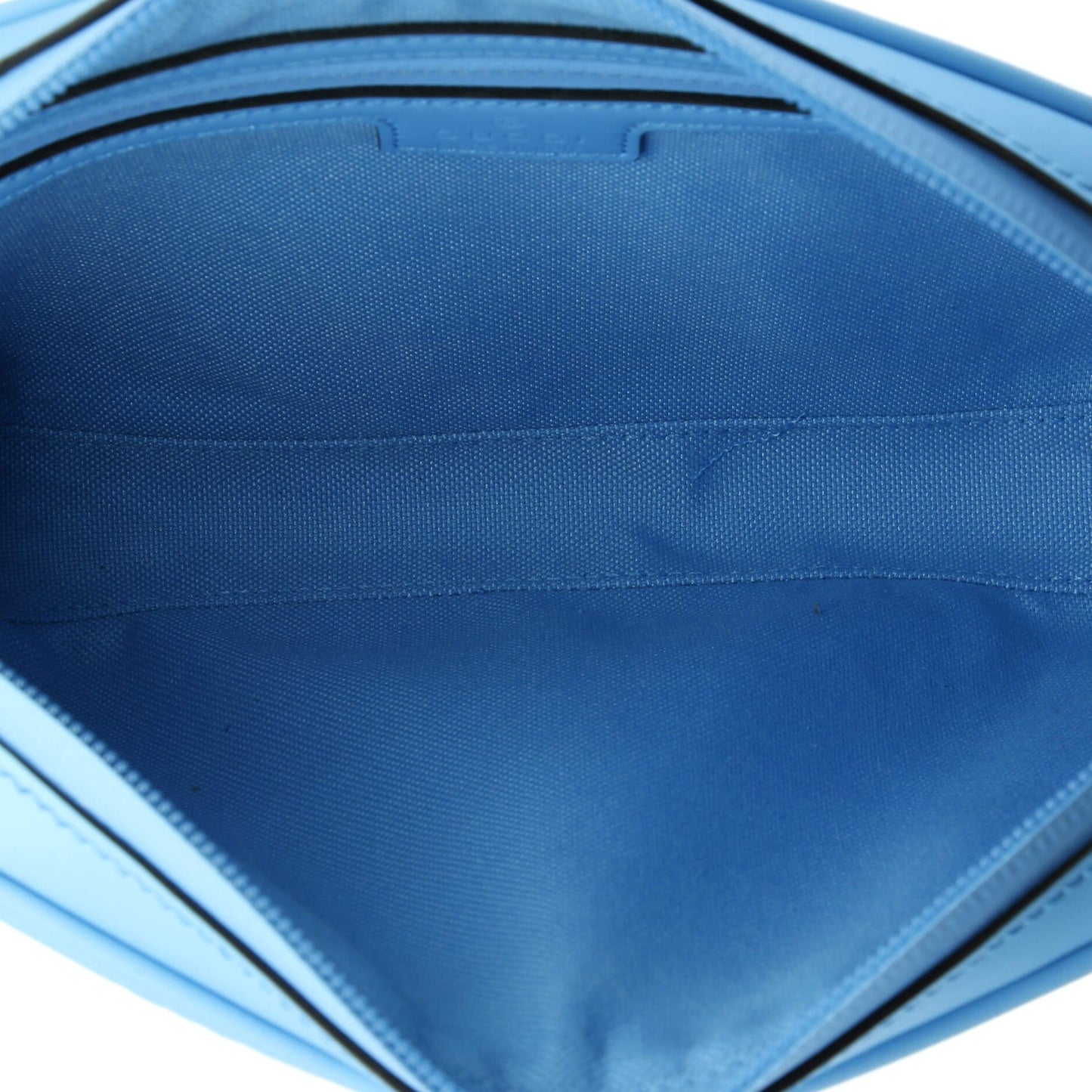 Gucci Front Zip Crossbody Bag Gg Rubber Effect Leather Small