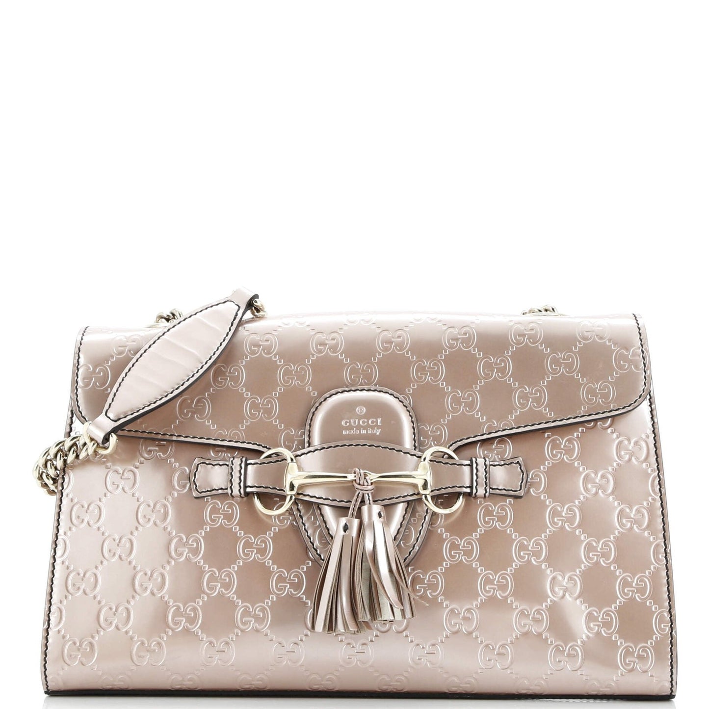 Gucci Emily Chain Flap Bag Guccissima Patent Medium