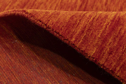 Orange Red Solid Design Hand-Loomed 6X9 Gabbeh
