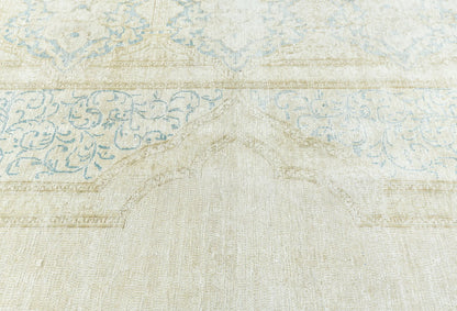 Handmade Muted Floral Distressed Oriental Rug
