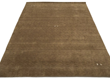 Modern Gabbeh Wool Area Rug Brown Tribal Design