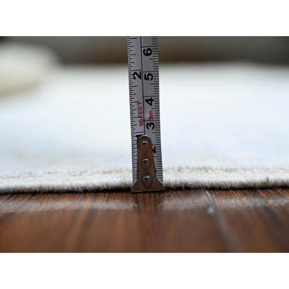 3'10"X5'9" Broken White Peshawar Washed Out Faded Colors Hand Knotted Rug