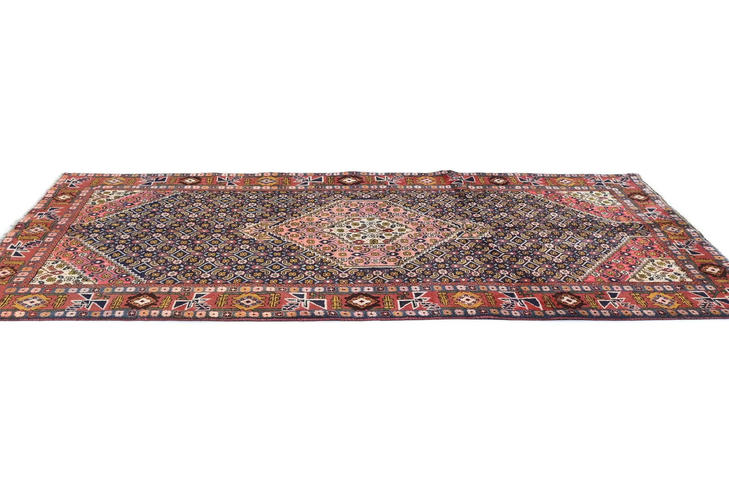 Hand-knotted oriental carpet 5x9 ft tribal geometric style decor