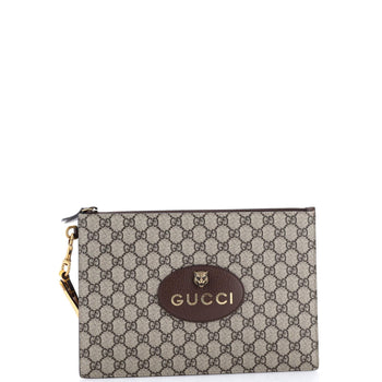 Gucci Neo Vintage Wristlet Pouch Gg Coated Canvas