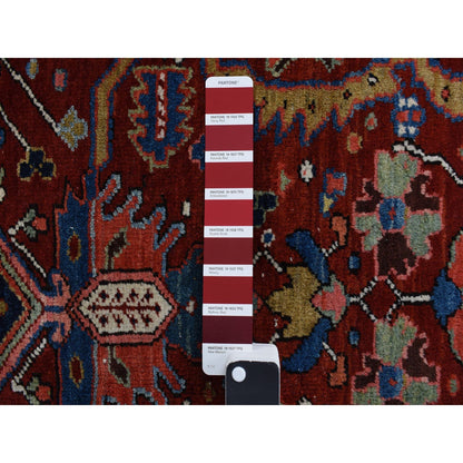 8'3"X11'9" Emboldened Red Antique Zoroastrian Soft Wool Hand Knotted Rug