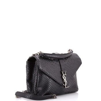 Saint Laurent Classic Monogram College Bag Python Embossed Leather Medium