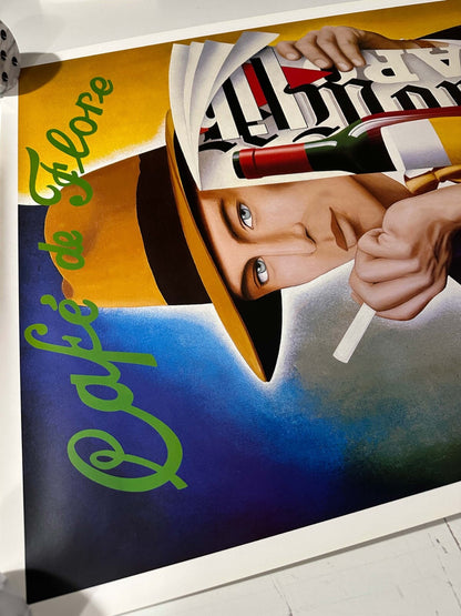 Cafe De Flore Razzia 2004  Poster Authentic Original Hand Signed