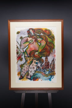 Theo Tobiasse (Israel) Lithograph Venus And Apple Signed Limited Edition Framed