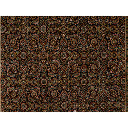 5'9"X5'9" Blue Herrita Hand Knotted Wool 175 Kpsi Square Rug