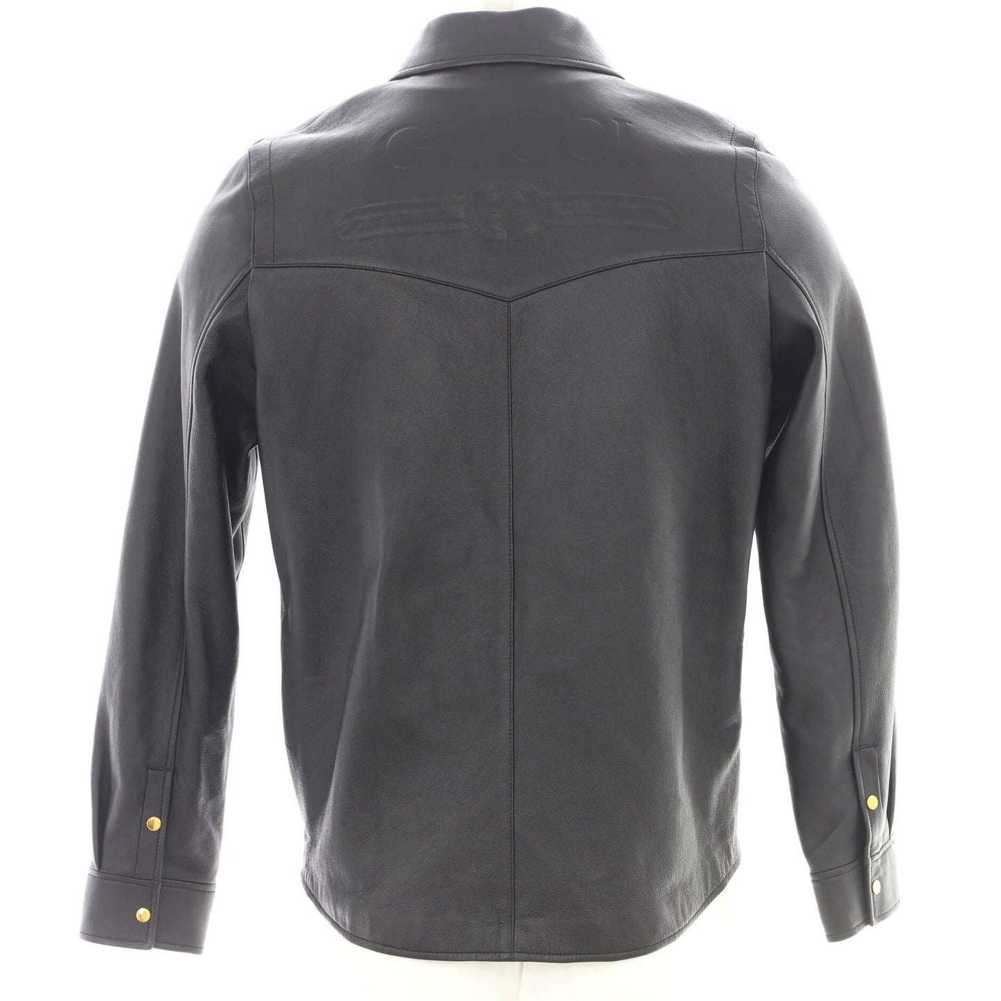 Gucci Men'S Logo Shirt Jacket Leather