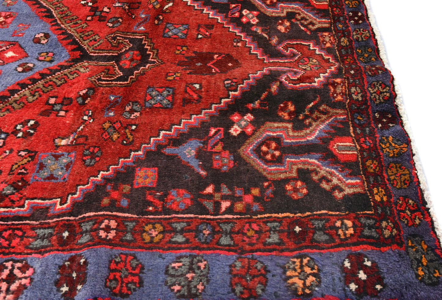 4X7 Ft Red Vintage Area Rug Tribal Geometric