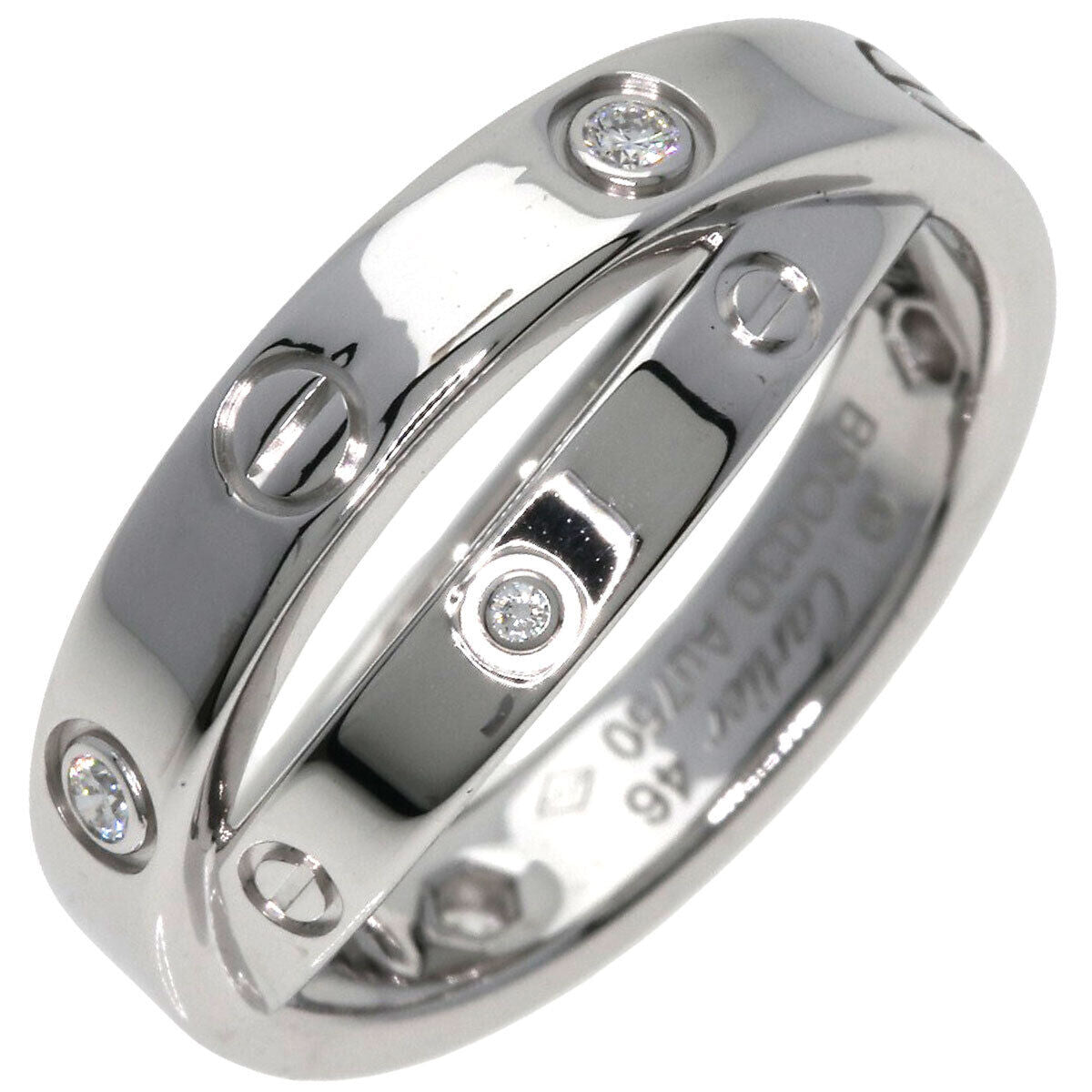 CARTIER Ring Be Love 6P Diamond #46 K18 White Gold