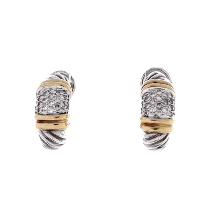 David Yurman Shrimp French Clip Earrings Sterling Silver And 18K Yellow Gold