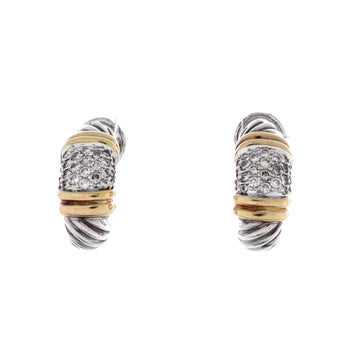 David Yurman Shrimp French Clip Earrings Sterling Silver And 18K Yellow Gold