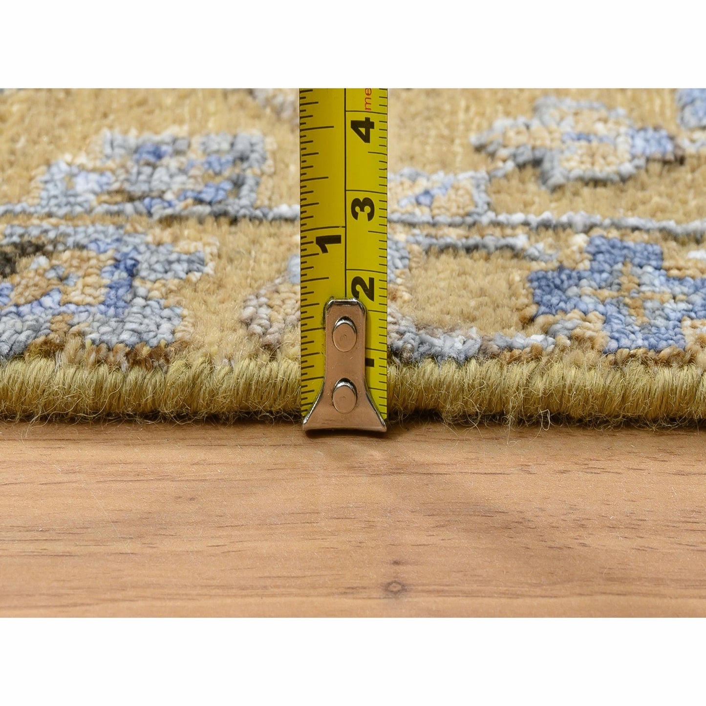 4'1"X6'2" Brown Hand Knotted Cypress Tree Design Silk With Wool Rug