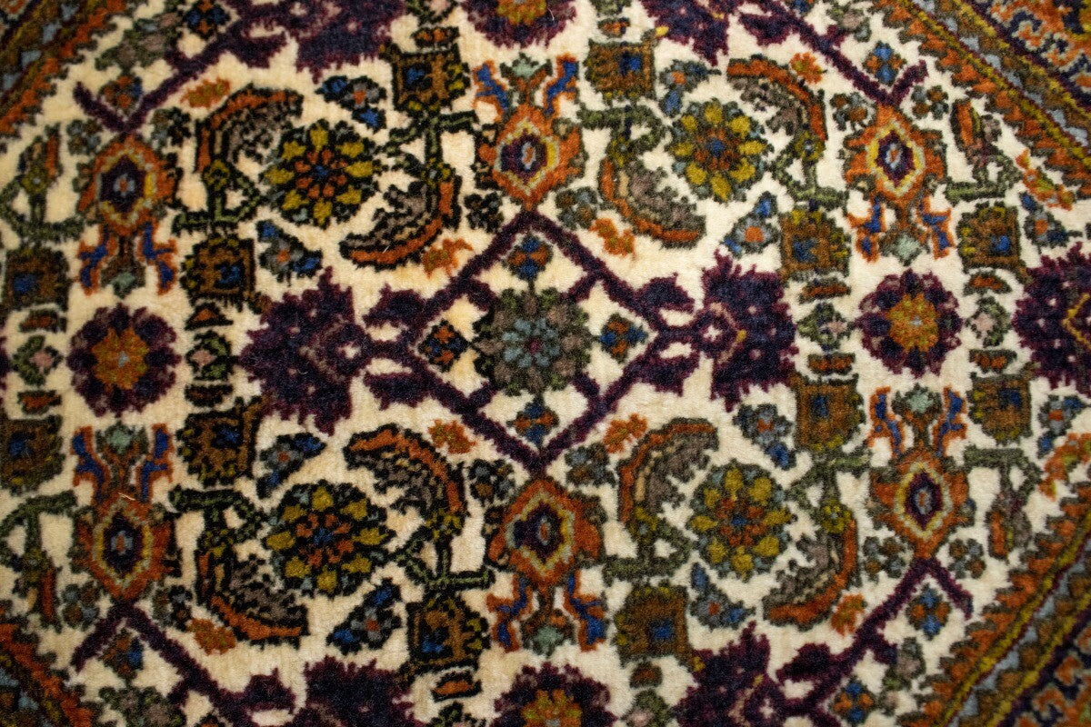 4X5 Ft Hand-Knotted Vintage Floral Rug Plush