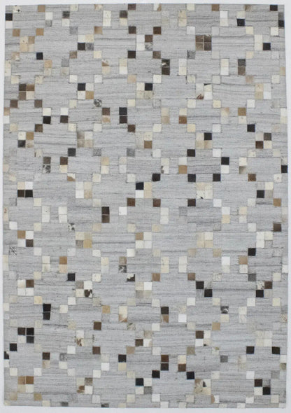 Handcrafted Cowhide Patchwork Rug New