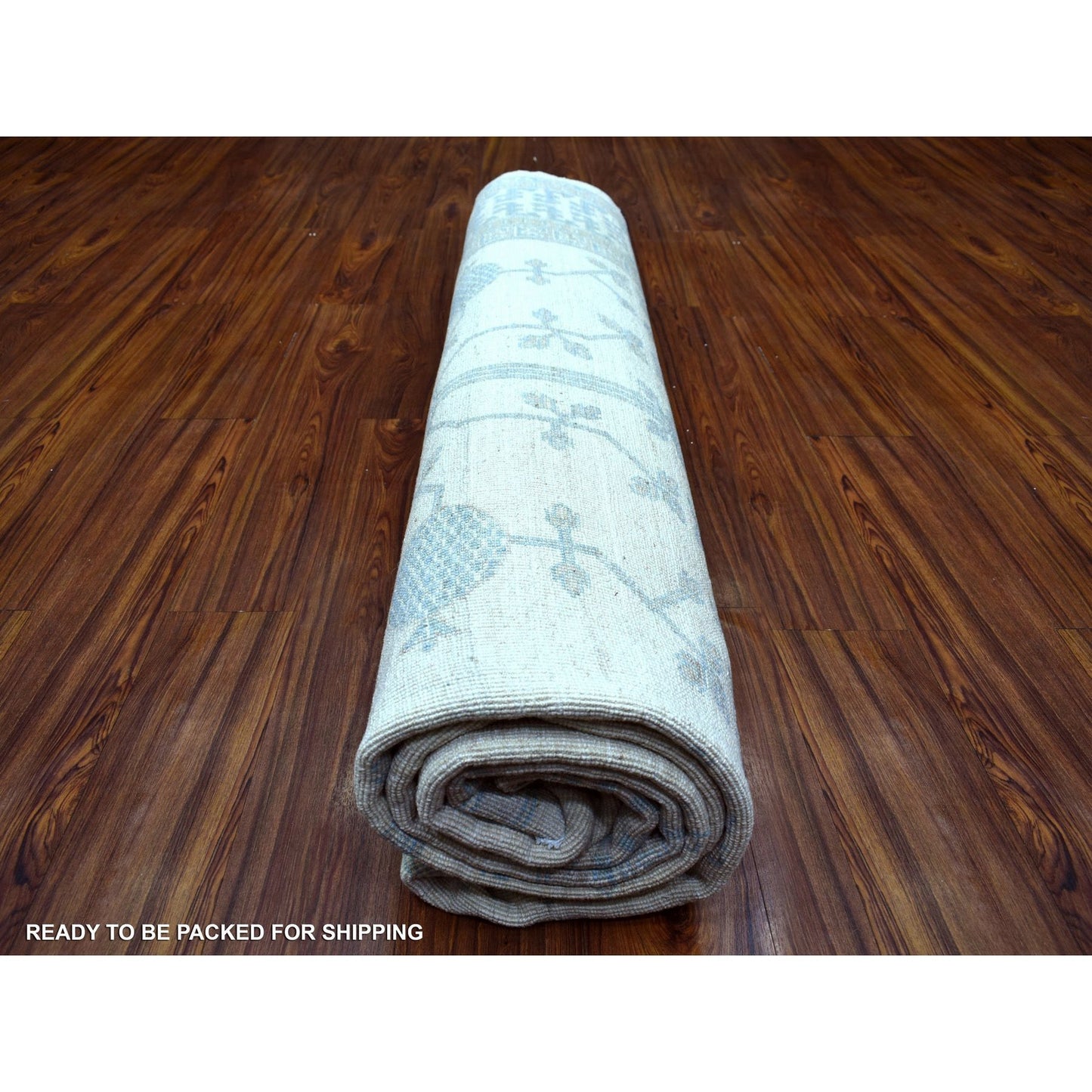 9'X11' Ivory Milk Wash Peshawar, Hand Knotted Pure Wool Natural Dyes, Rug
