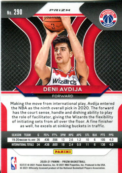 Deni Avdija 2020 Panini Prizm Red Wave Rookie Card #290
