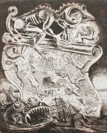 Jiri Havlicek Etching Title Signed Czech 1978 Framed Ed.E.A. Original Artwork