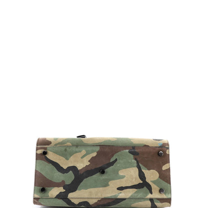 Saint Laurent Sac De Jour Nm Bag Printed Suede And Leather Large