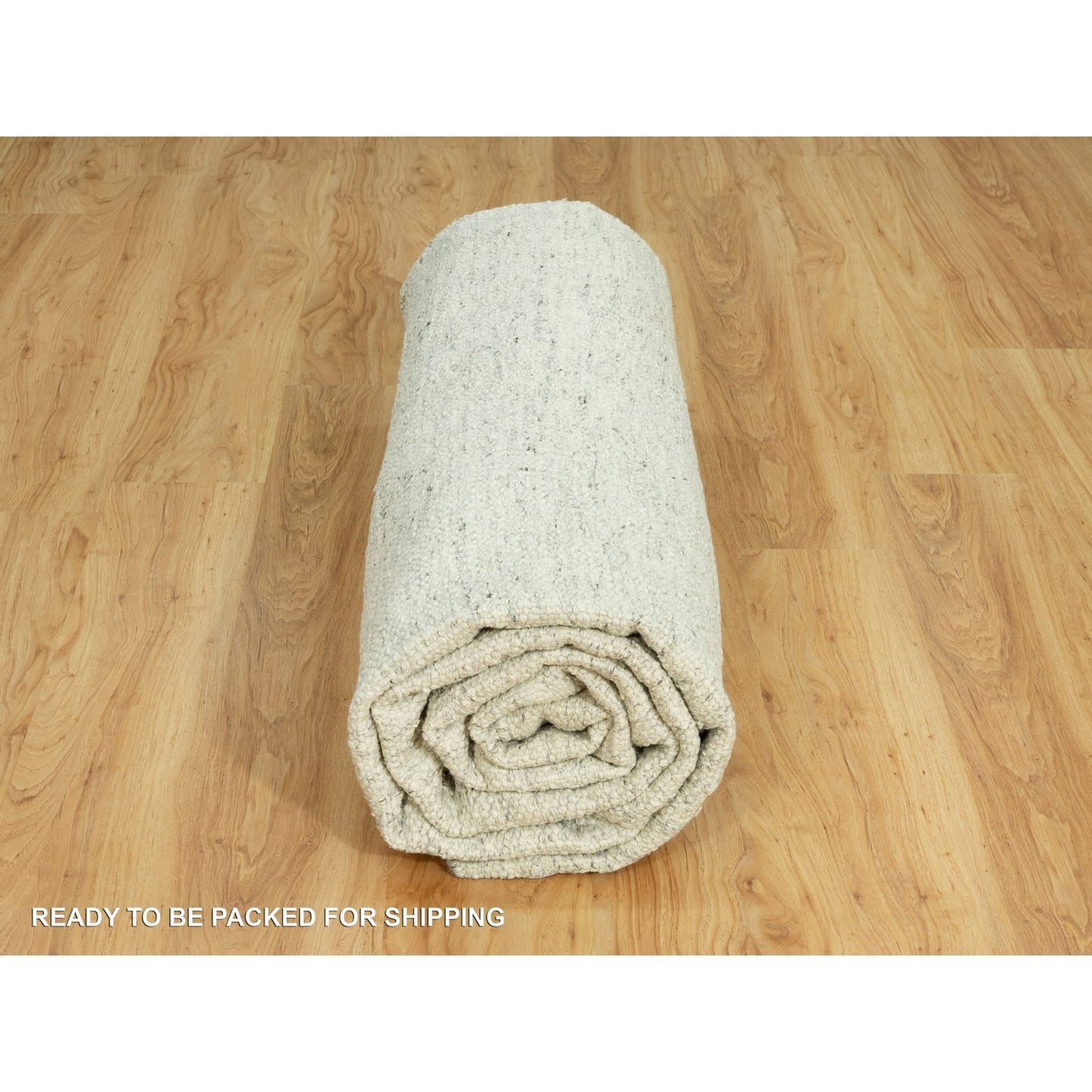 10'3"X10'3" Edgecomb Gray Flat Weave Pure Wool Cord Hand Woven Square Rug