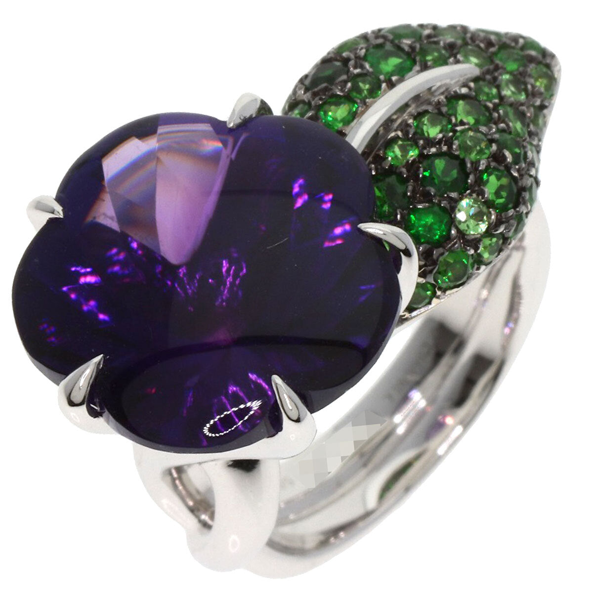 Chanel Ring Camellia Amethyst Garnet #50 K18