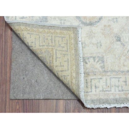 2'9"X18'9" Cream White Wash Peshawar Wool Hand Knotted Xl Runner Rug
