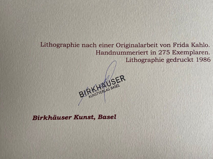 Frida Kahlo Lithograph 1986 Coa Numbered Hand Signed Limited