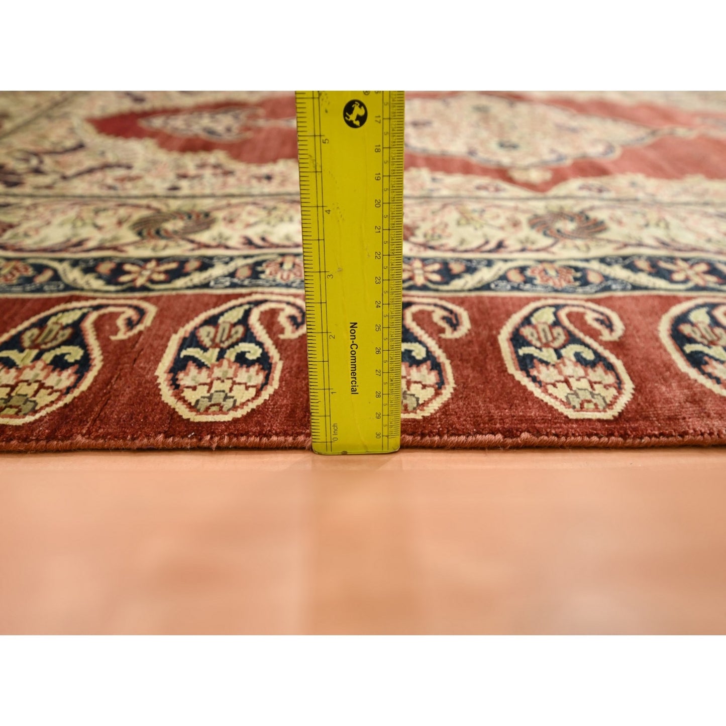 4'X6' Wine Red Pure Silk Tebraz Paisley Design Hand Knotted Oriental Rug