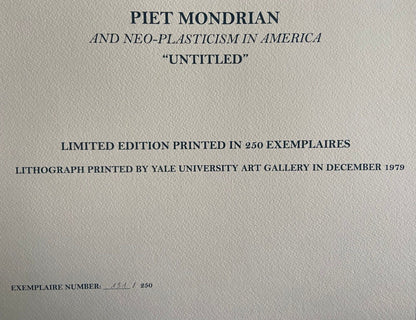 Piet Mondrian Lithograph Coa Numbered Signed Op