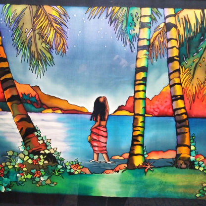 Woman Tropical Painting Original 70x100cm Landscape Moondance