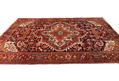 Handmade Vintage Heriz Oriental Rug Classic