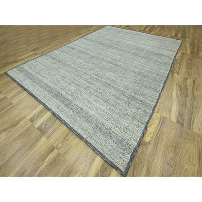 10'X13'10" Teal Blue Pure Wool Rug Oxidized Grass Design Hand Knotted