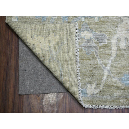 12'1"X15'5" Gray Afghan Angora Oushak Wool Hand Knotted Oversized Rug