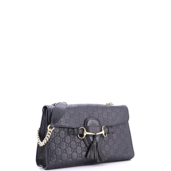 Gucci Emily Chain Flap Bag Guccissima Leather Medium
