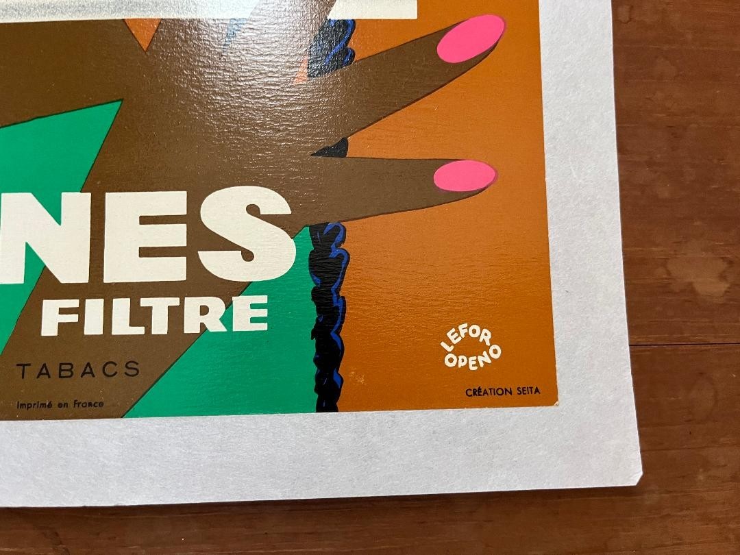 1960S Gitanes Filtre Poster By Lefor Openo  French Tobacco Ad Vibrant Pop Art