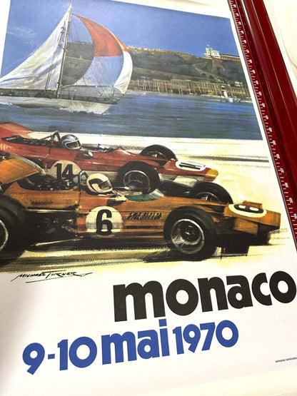 Poster Monaco Grand Prix 1970 Michael Turner Vintage French Automobile Racing