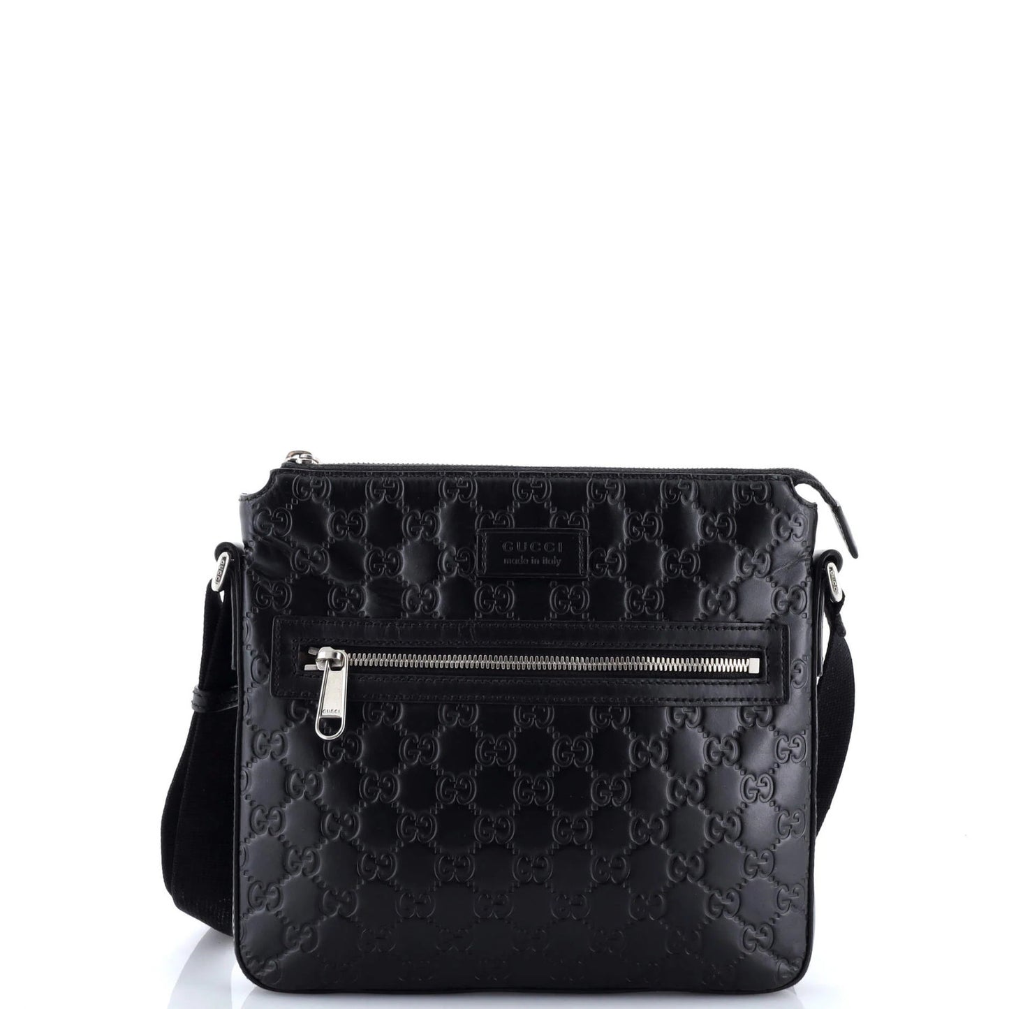 Gucci Signature Zip Messenger Bag Guccissima Leather Small