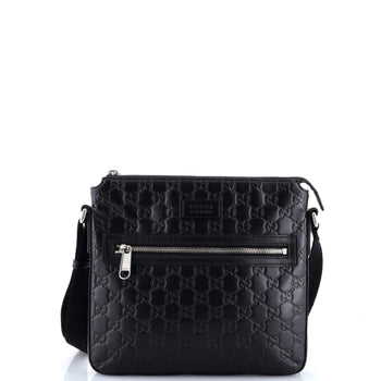 Gucci Signature Zip Messenger Bag Guccissima Leather Small