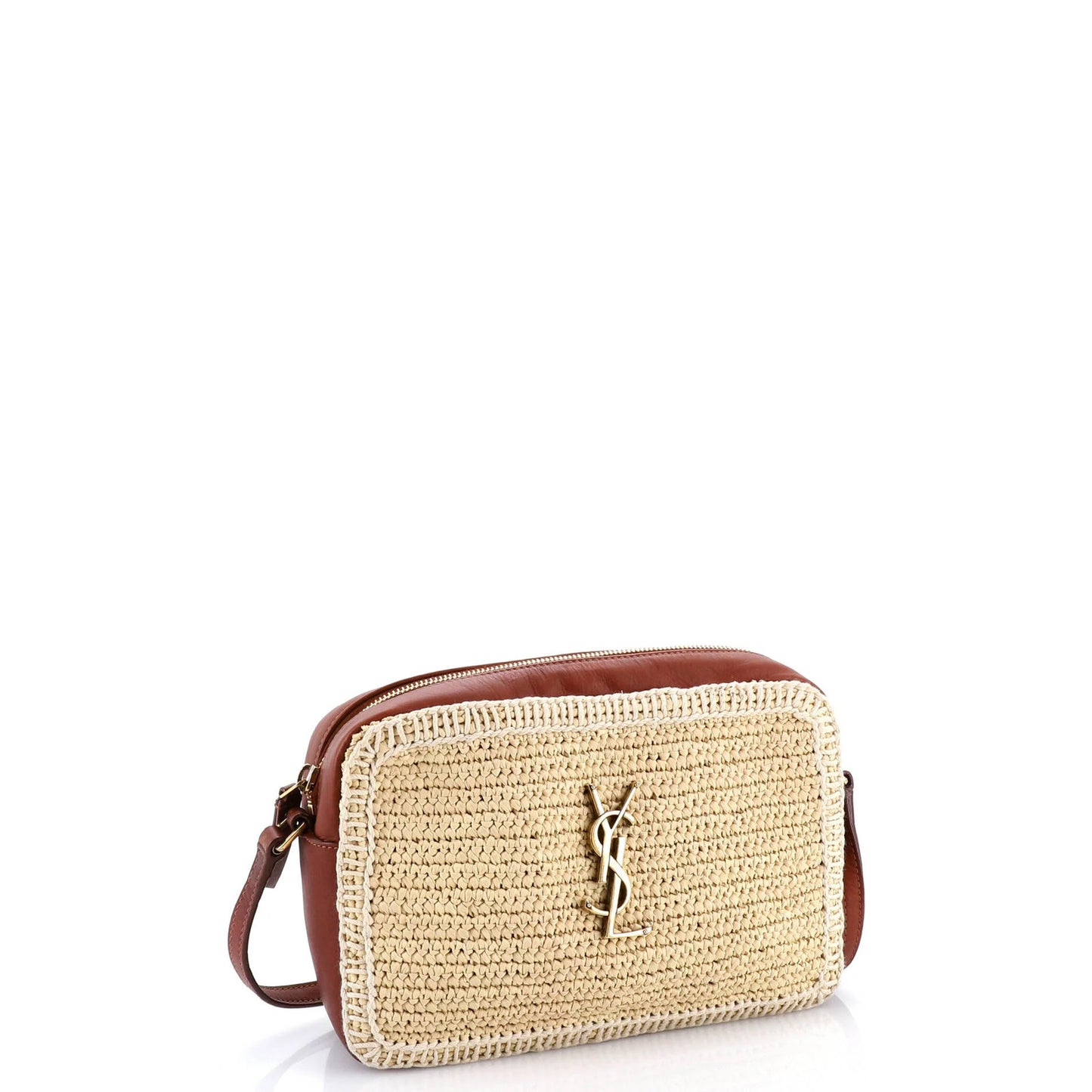 Saint Laurent Lou Camera Bag Woven Raffia Small