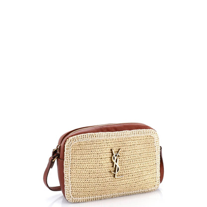 Saint Laurent Lou Camera Bag Woven Raffia Small