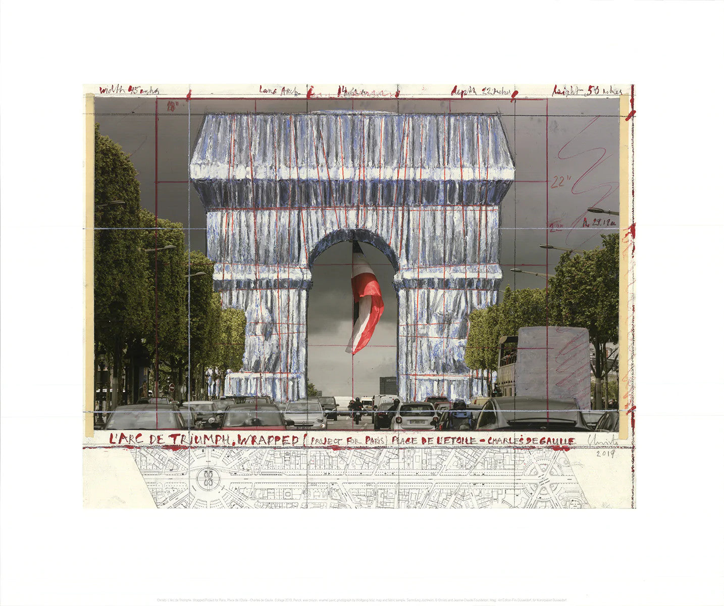 Javacheff Christo L'Arc De Triomphe Wrapped Project For Paris I " Offse