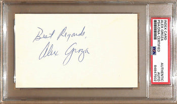 Alex Groza Autographed/Insc 3X5 Index Card