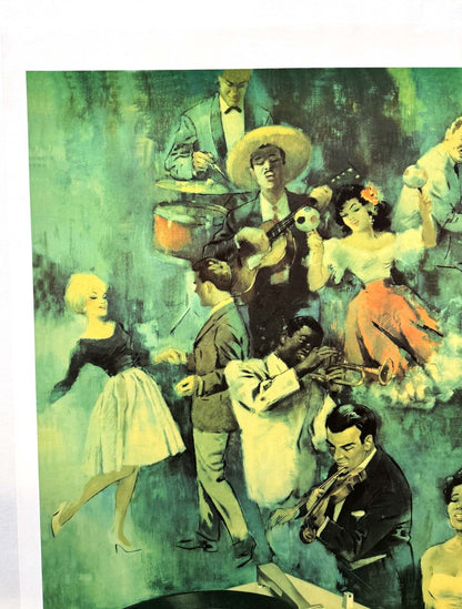 Philips Records Music Original Poster 1950 Musicians Singers Dancers