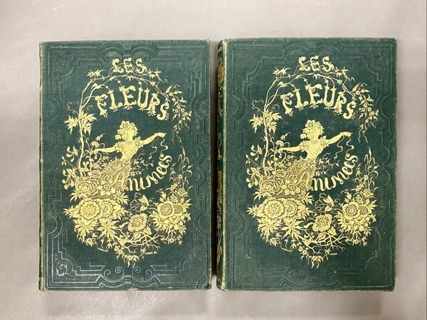 Les Fleurs Animees / J. J. Grandville Illustrated Book Two Volumes 1847
