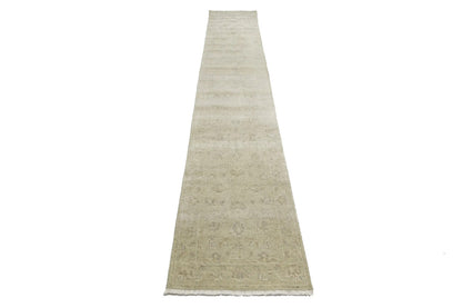 2'6X14 Handmade Wool Oriental Runner Rug Muted Floral Design Hallway Carpet