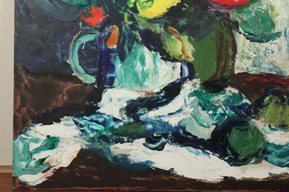 Laszlo Ridovics Hungarian Fauvist Large Oil Painting "Flowers" Signed Framed